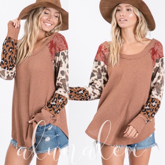 Bellanblue Tops - LYDIA Mixed Animal Print Long Sleeve Top